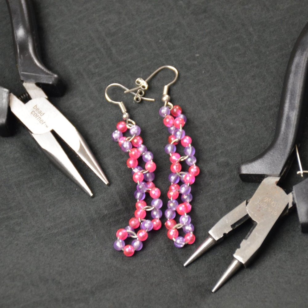 Pink and Purple Earrings - Picture 7 of 11